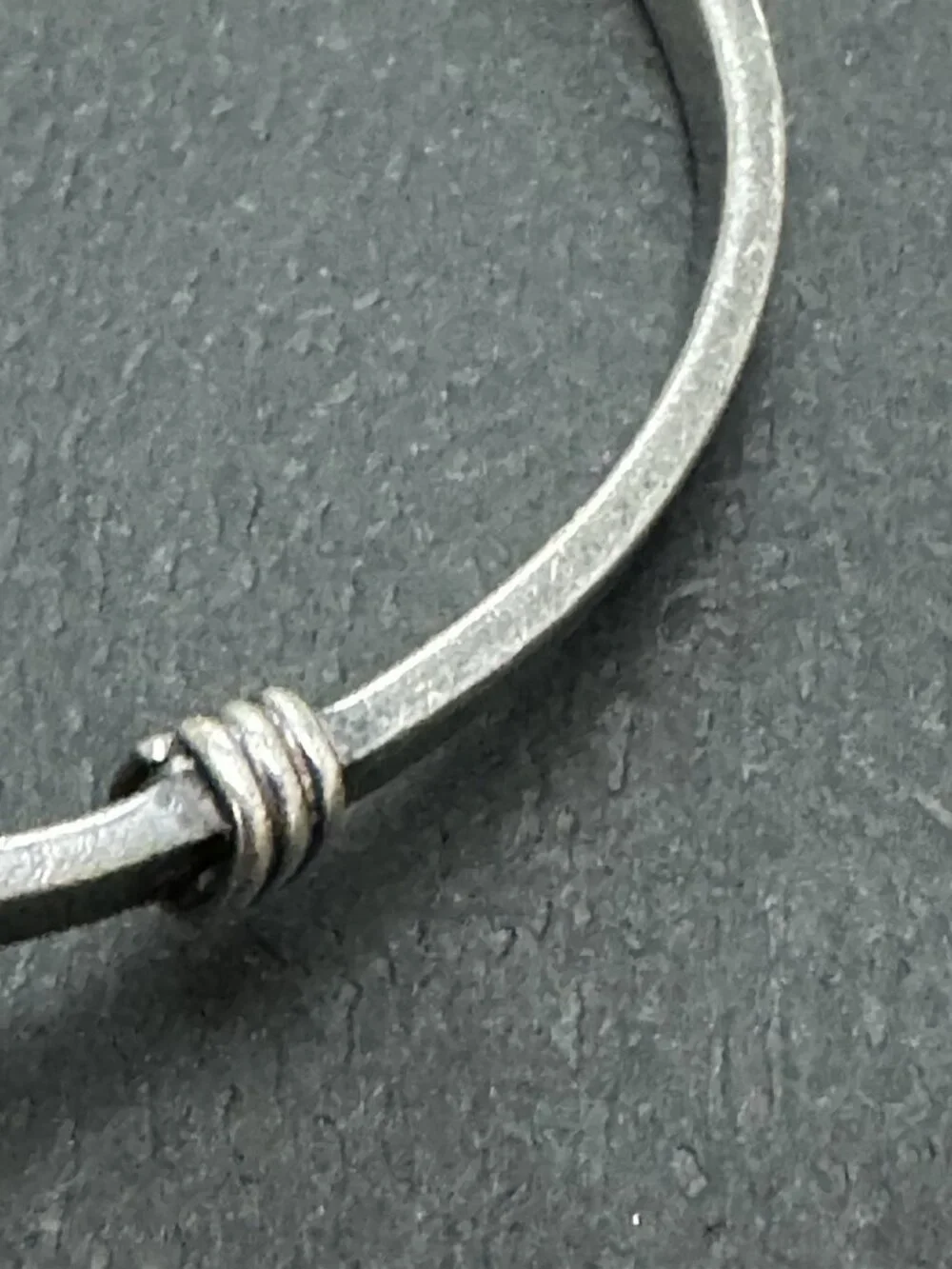 Vintage Sterling Silver Bangle Bracelet Wire Wrapped Horse Shoe Hoop Closure